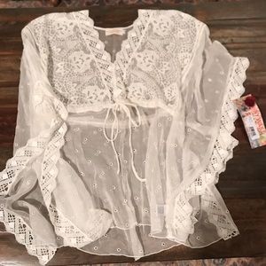 Johnny Was City Lights Embroidered Poncho Brand New